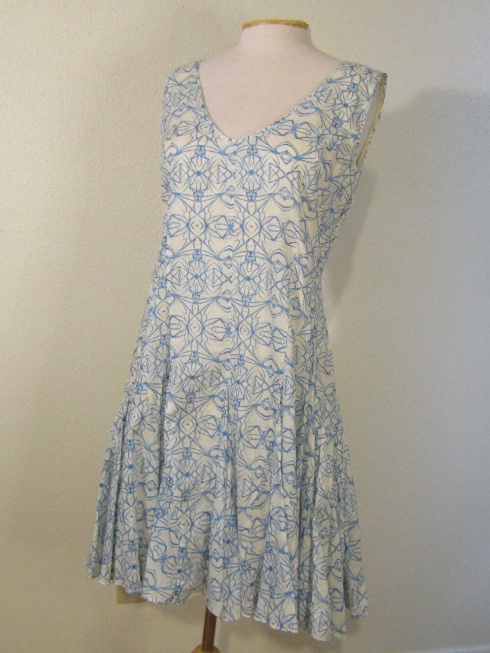 Magical Blue & White Midi with 720degree Swirl Skirt from Anthropologie